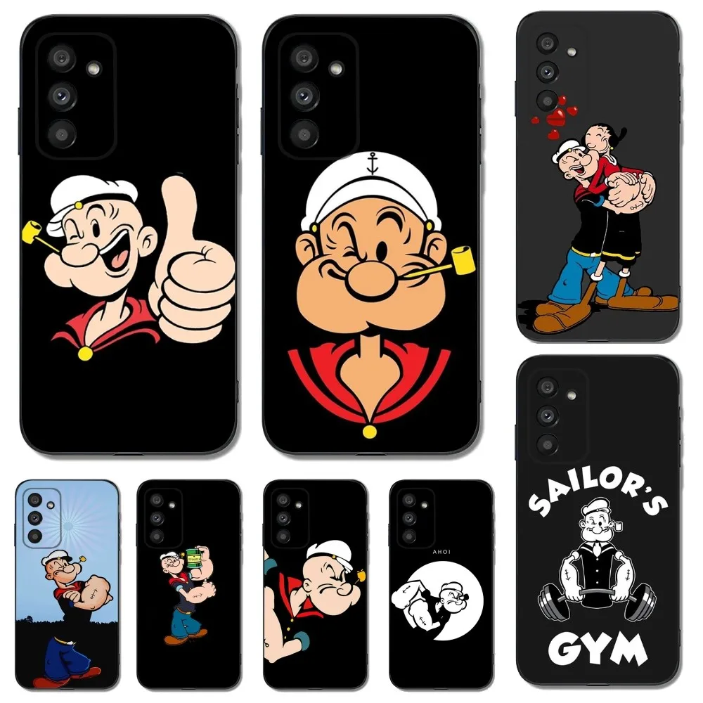 Popeye the Sailor Phone Case for SamsungS23,S22,S21,S20 Ultra Pro S10,S30Plus,20 Ultra Black Cover