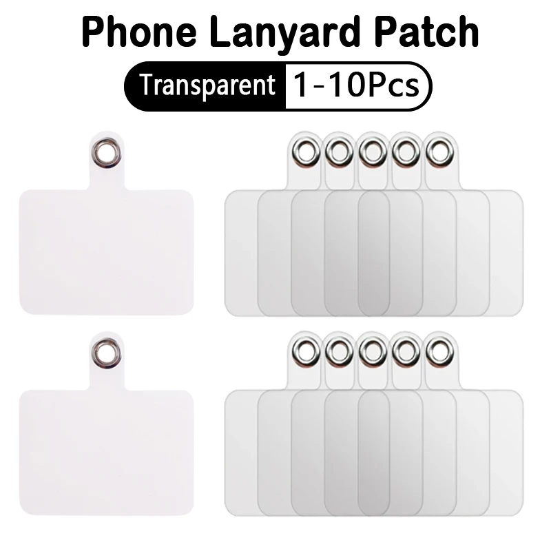 1-10pcs Universal Detachable Transparent Mobile Phone Lanyard Patch Ultra Thin Crossbody Strap Hanging Cord Replacement Tab