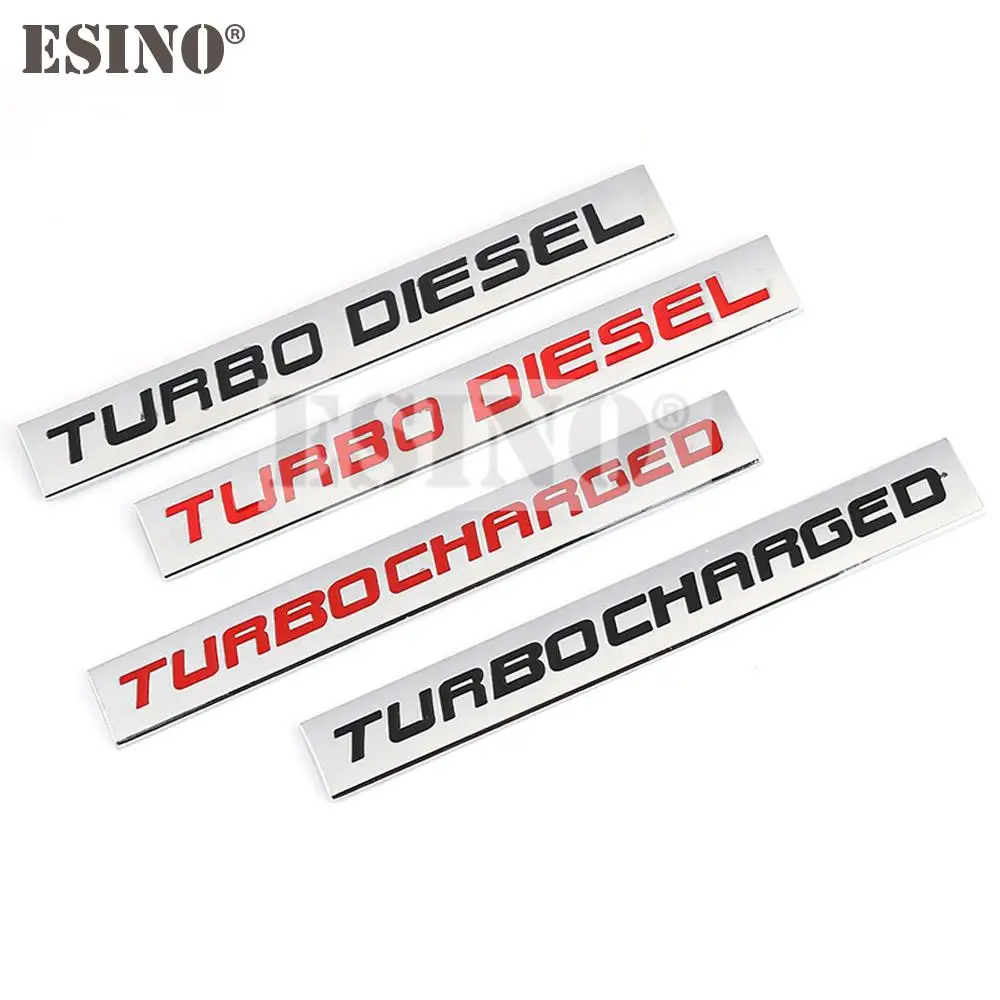 Car Styling Turbo Diesel Twin Turbo Turbocharged Supercharged 3D Metal Alloy Adhesive Emblem Sticker Car Body Badge