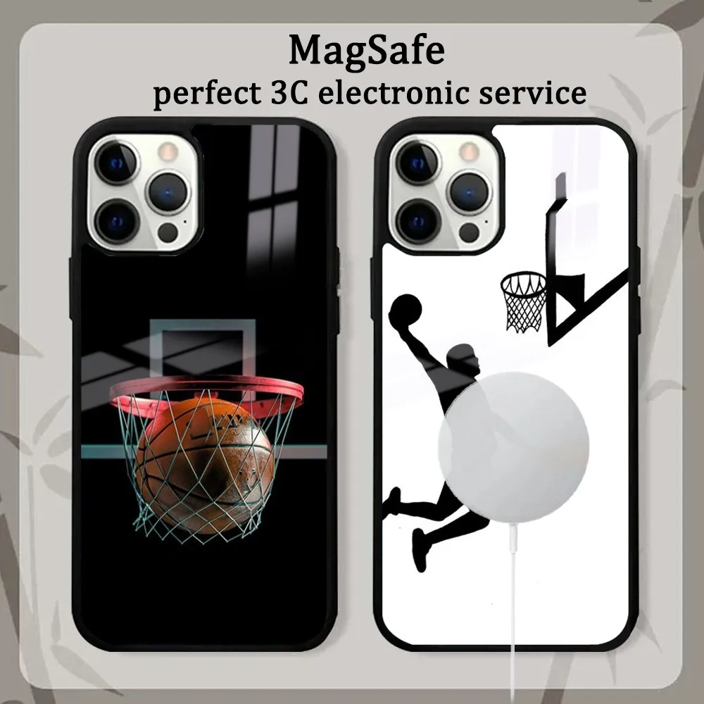 

Basketball Basket Sports Phone Case For iPhone 15 14 13 12 11 Pro Max Plus Mini Mirror Magnetic Cover