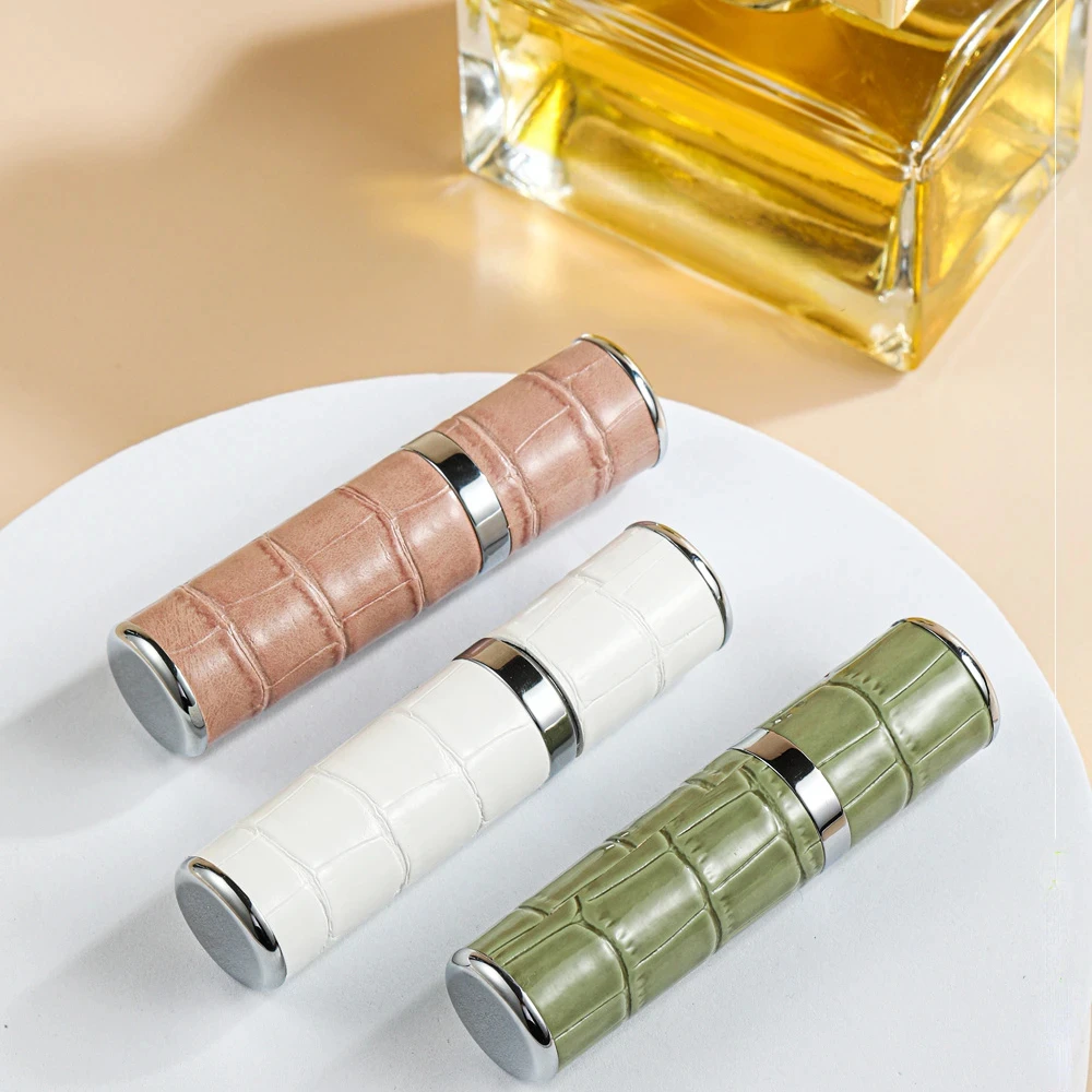 5ml High Quality Leather Portable Bottom-Filling Pump Perfume Refillable Spray Empty Cosmetic Containers Atomizer Bottle Travel