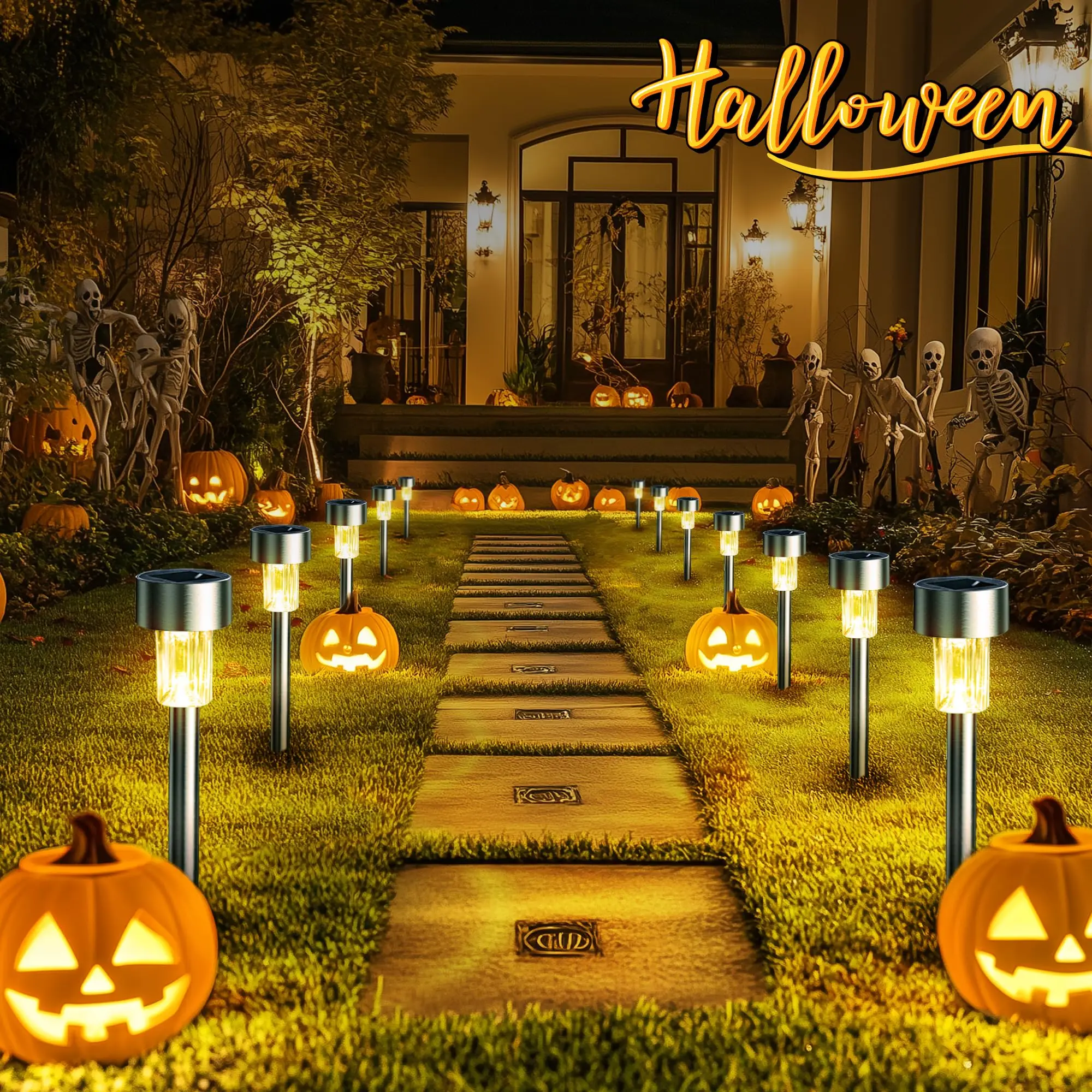 1/10PCS Solar Lights Halloween Spotlight Landscape LED, Ideal Lamp for Yard/Garden/Pool/Pond Lighting & Outdoor Festive Ambiance
