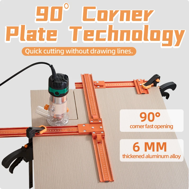 Precision Saw Guide with Anti-Slip Clip for Accurate DIY Woodworking Cutting