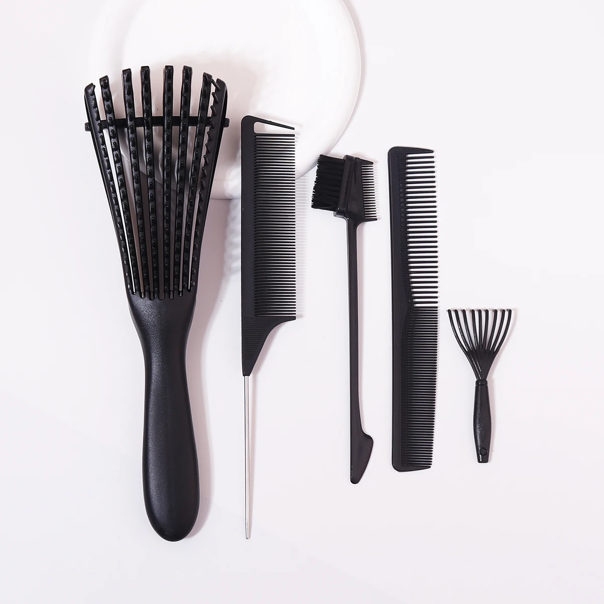 

5pcs hair comb set, massage scalp to exfoliate, hair care edge comb, suitable for all hair types, special for real hair wigs