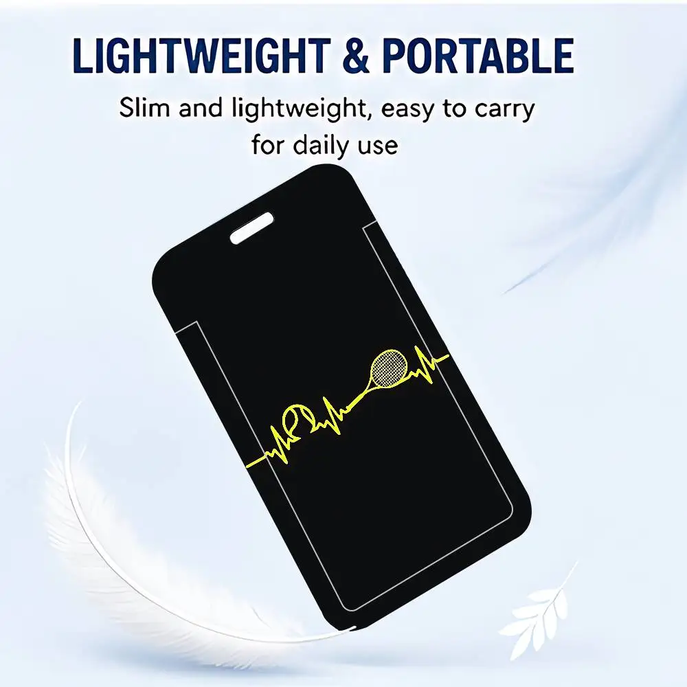 Creative Tennis Pattern ID Card Holder Cute PVC Badge Holder Cartoon Card Cover Student ID Bus Card Case With Clear Window