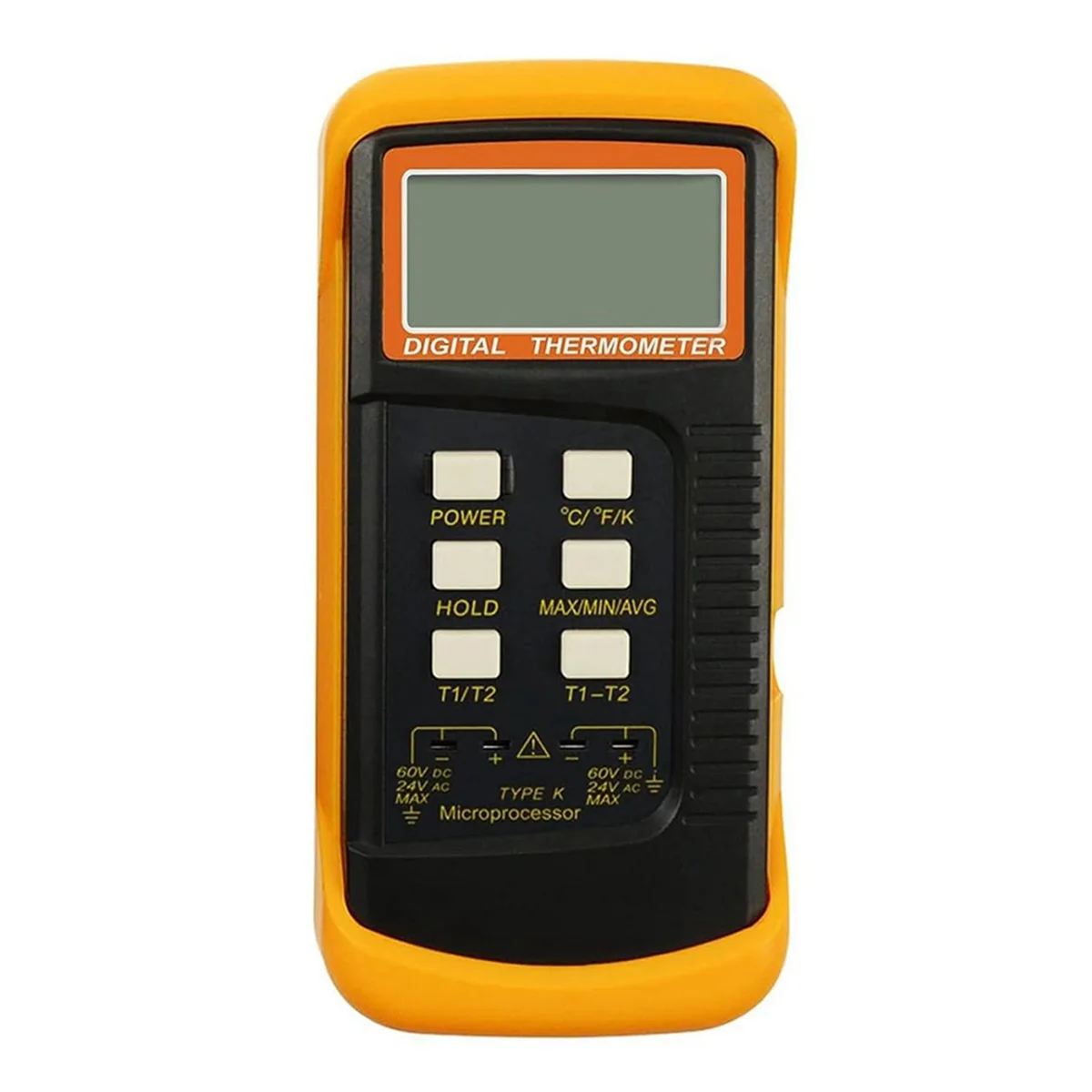 Digital K Type Thermocouple Thermometer(-50-1300°C) Dual Channel, 2 Thermometer Pipe Clamp and 2 Sensor Probes