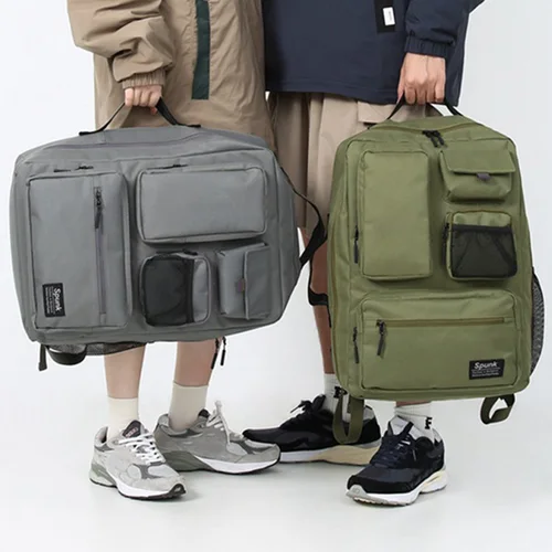 남녀공용 대용량 여행 배낭 노트북 가방, 캐주얼 여행 책가방, 멀티 포켓 나일론 학교 배낭 