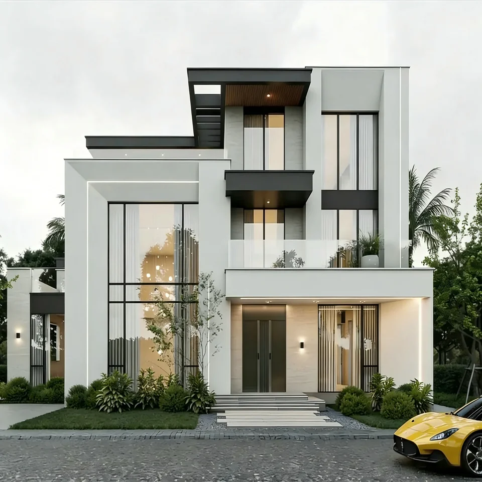 Luxury 3 Storey 4 Bedroom Detached Villa Modern Prefabricated Single Family House for Living Applications
