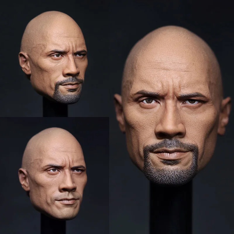 

1/6 Eleven Dwayne Johnson Head Sculpt Blad Male Soldier Head Carving Model Fit 12'' Action Figure Body for Hobby Collection