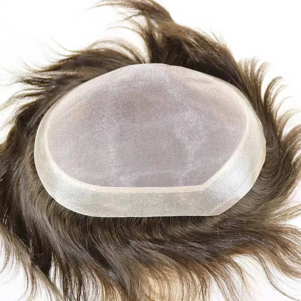 Undetectable 26mm/20mm Loose Curly Men's Super Natural Hairline Durable Breathable Mono Lace&PU Black Blonde Human Hair Toupee