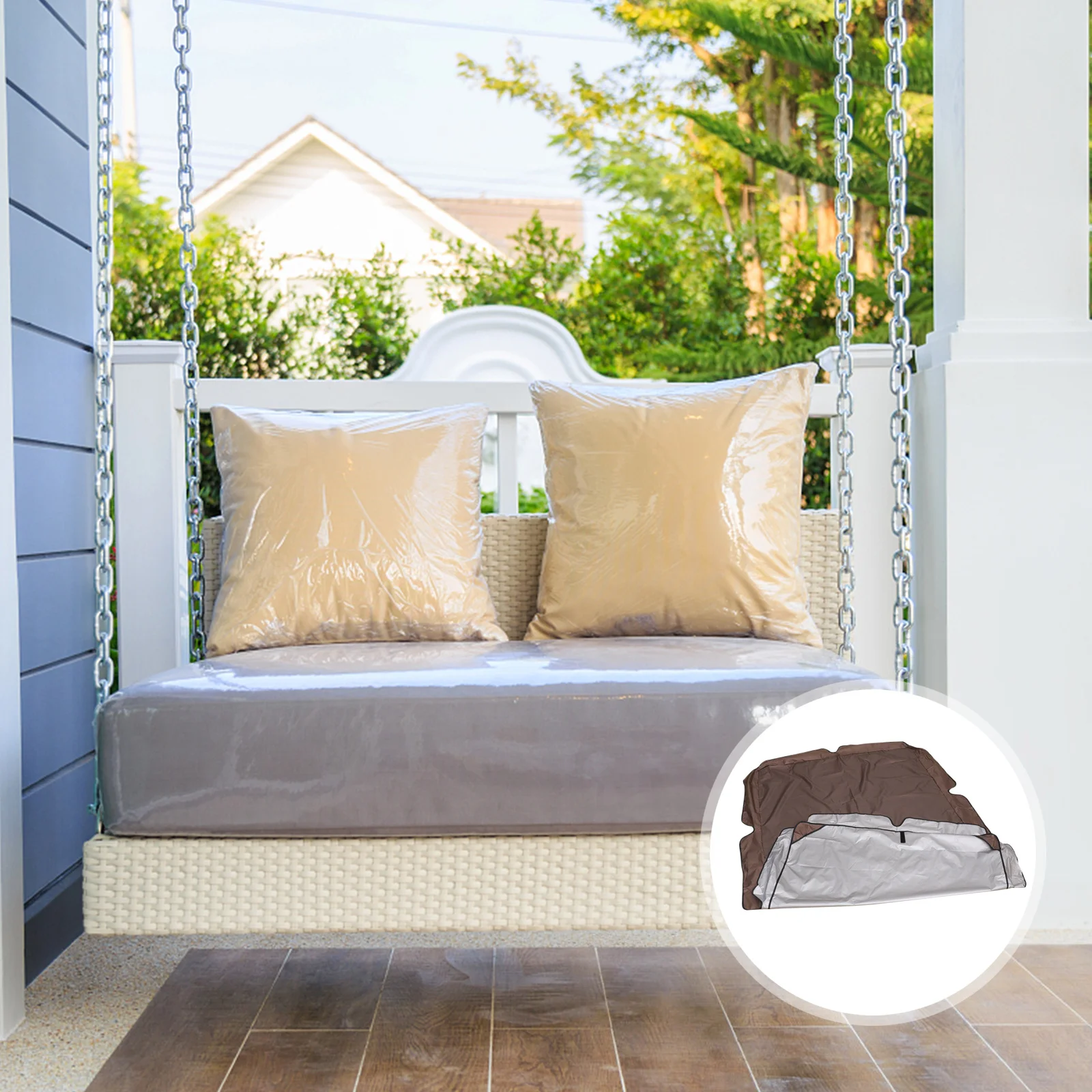 

1Pcs Swing Sunshade Cover Waterproof 190t Silver Coated Polyester All Weather Protection Garden Patio Accessory