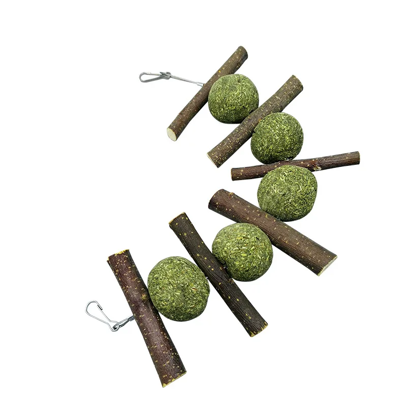 Grass Ball Apple Branch String Pet Toy Supplies For Rabbits Guinea Pigs Chinchillas Small Pets Chew And Boredom-Relief
