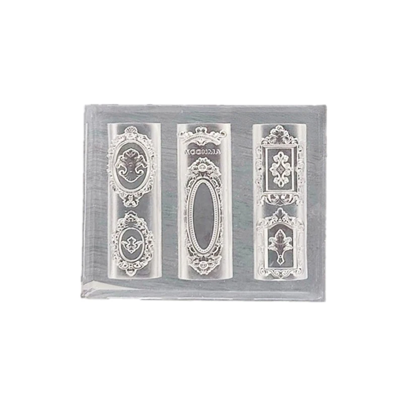 

DIY дизайн маникюрного салона стереоскопический маникюрный художественный инструмент Европейский ретро фоторамка форма силиконовая форма для ногтей штамповка ногтей