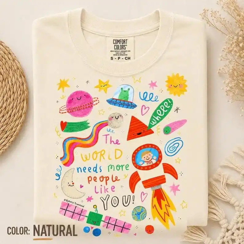 The World Needs More People Like You T-Shirt | Cute Space Graphic Colors Tee T-shirt