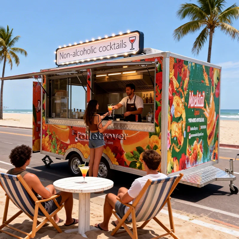 

Customizable Design Restaurant Food Truck Outdoor Street Mobile Kitchen Food Trailer Vintage Fast Food Truck Trailer for Burgers