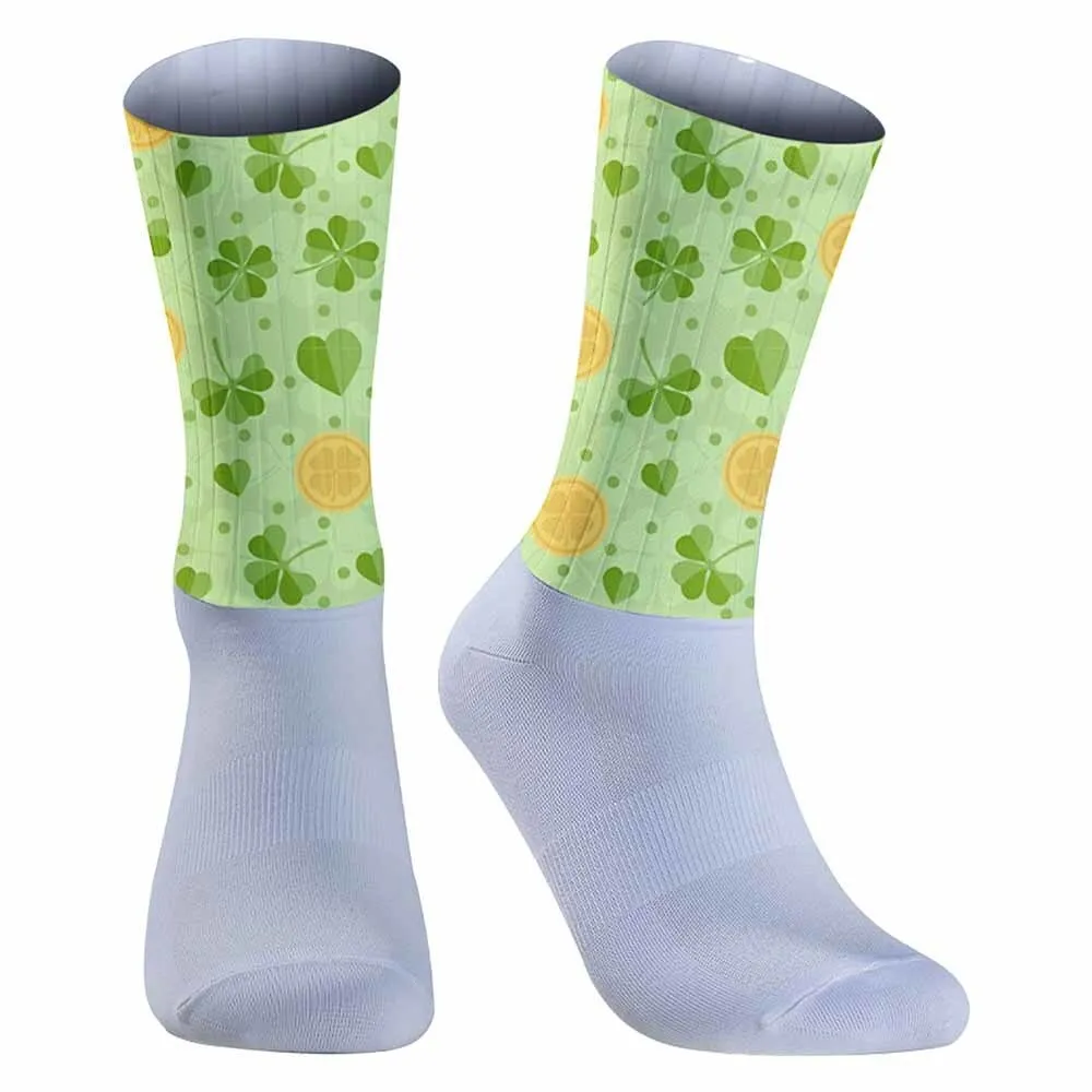 Lucky Clover Riding Socks, unisex, durable, symbolizing good luck, suitable for outdoor sports enthusiasts and more people