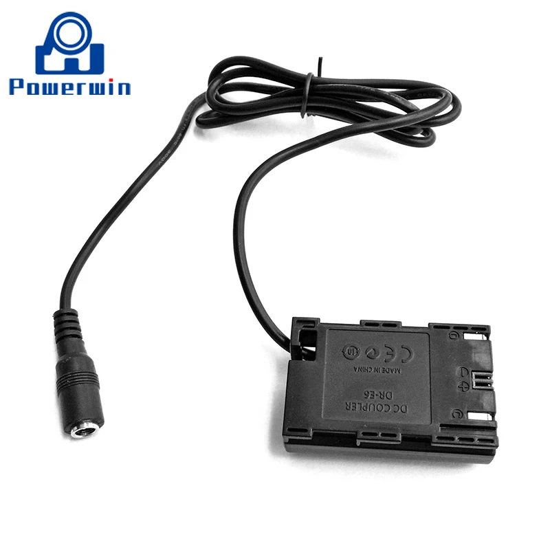 Powerwin ACKE6 ACK-E6 ACK E6 풀 디코딩 전원 공급 장치 카메라 어댑터 더미 배터리, EOS 5D Mark IV 5D4 5D3 5D2 90D 80D 70D 용