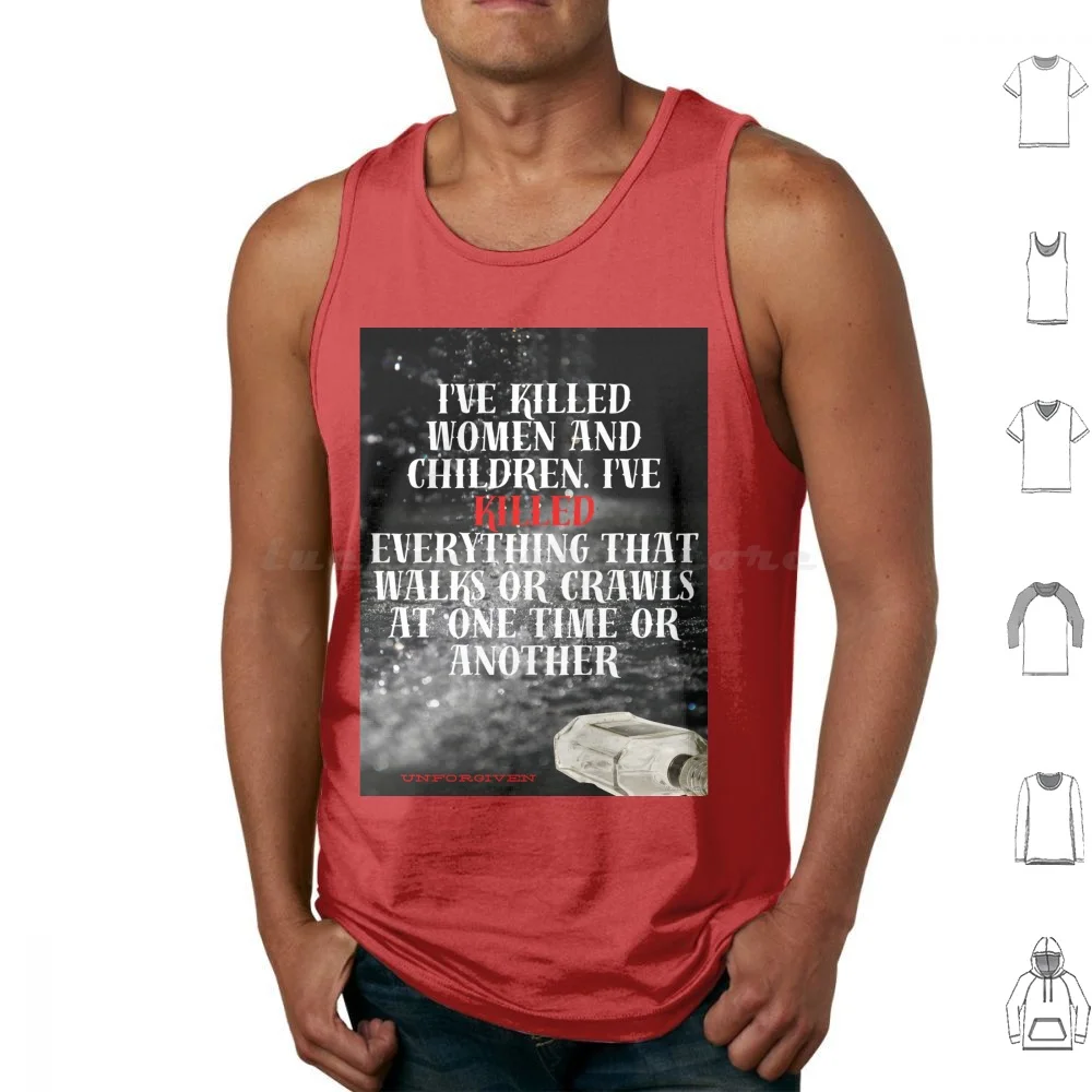 Clint Eastwood Movie Quotes Tank Tops Print Cotton Western Movie Cowboy Eastwood Film Classic Clint Eastwood Gunman Far