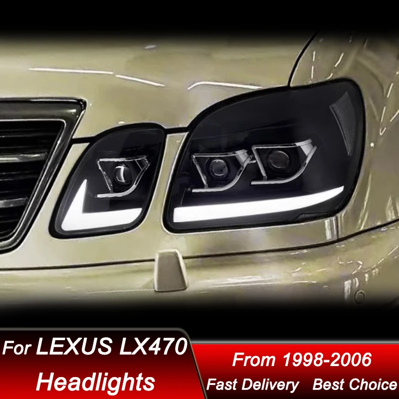 

Hot Car Headlights For Lexus LX470 97-06 new style full LED Assembly Upgrade High Configure Projector Lens Accessories Kit