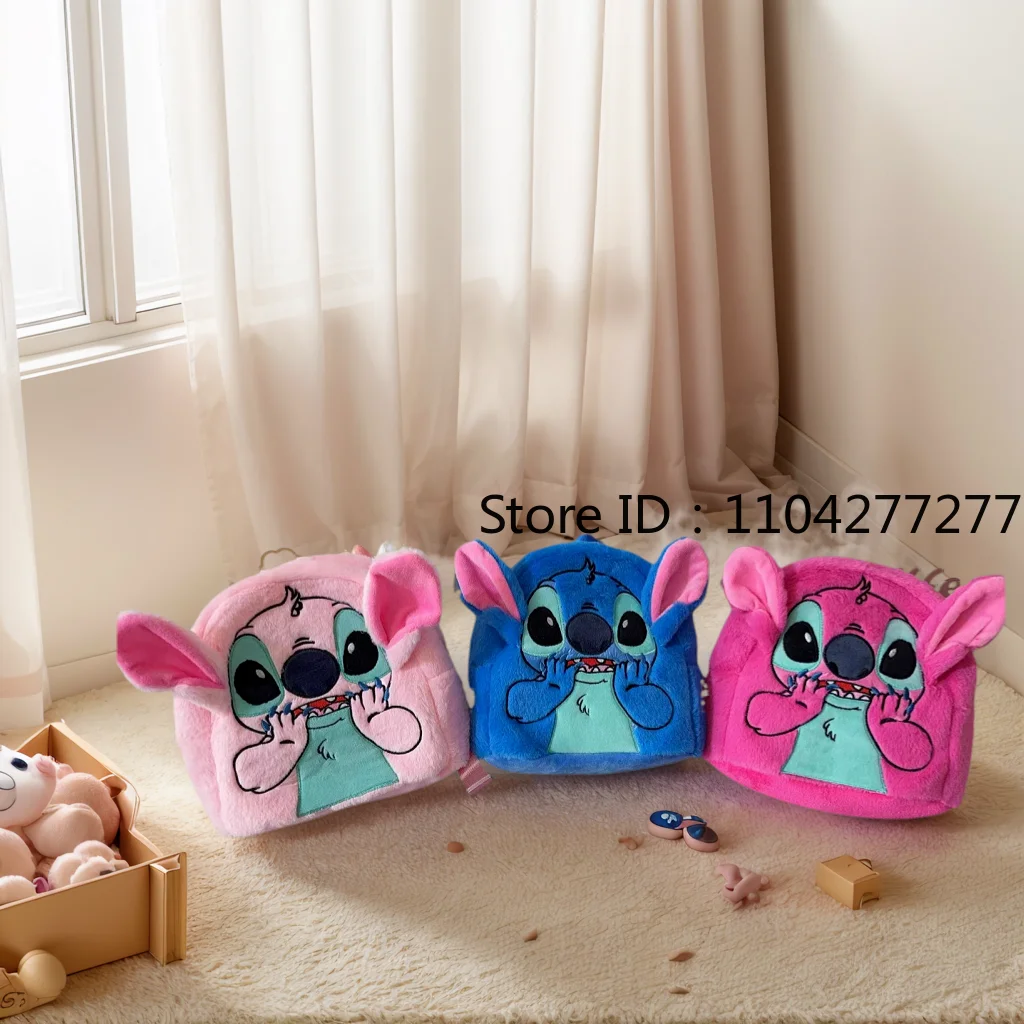 

Stitch Shoulder Bags Anime Children Cartoon Plushie Soft Large Capacity Student Backpack Kindergarten Bag Children's Gift