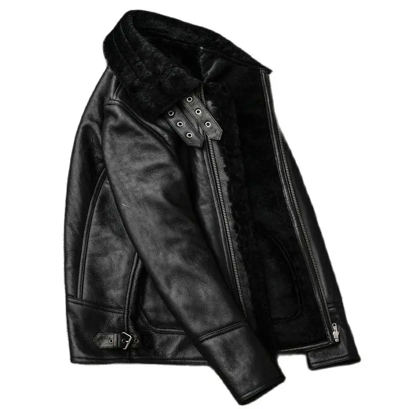 

Persional Winter Sheepskin Wool Fur Coat Shearling Leather Jacket Thick Warm Leather Coat Oversize Men's casual Style Clothes