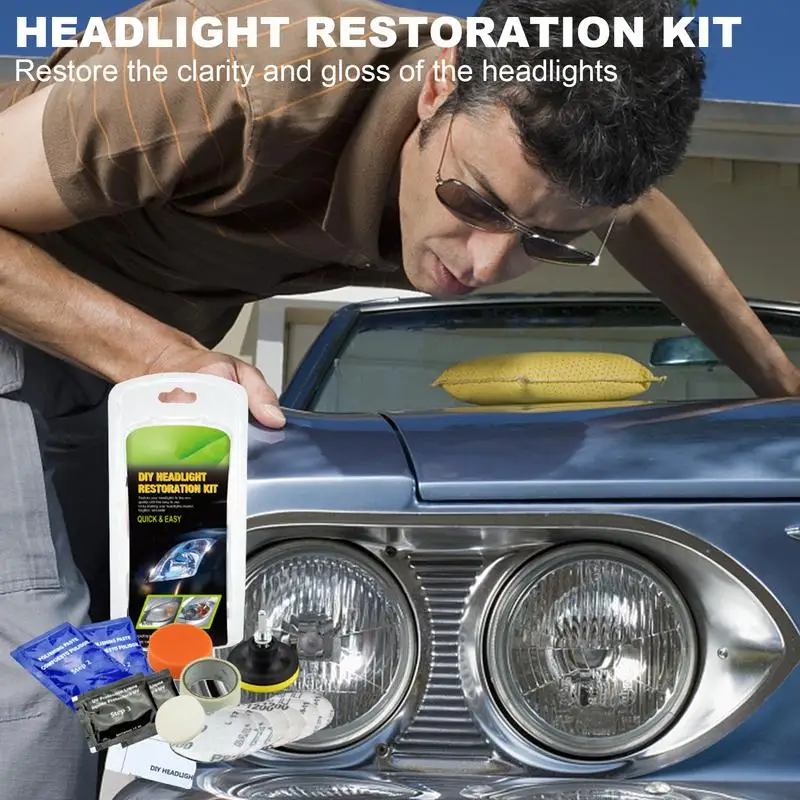 Car Headlight Repair Kit Car Headlight Polish Repair Tool Automobile Polish Repair Tool Restore Sun Damaged Masking Tape Light