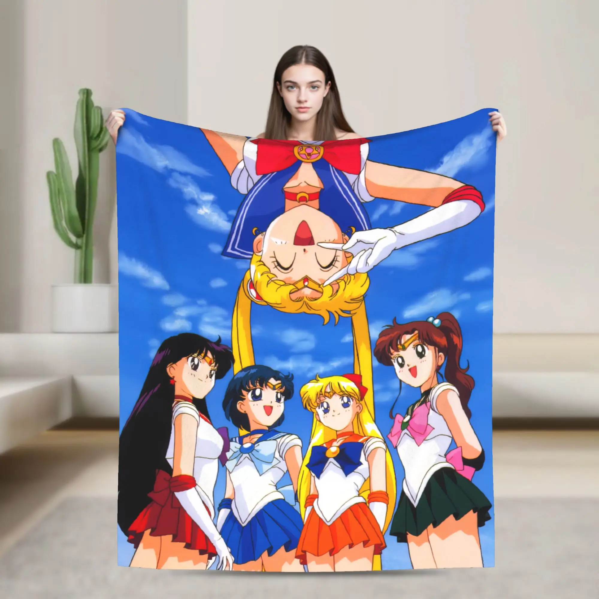 

Пледы с персонажами аниме «Сейлор Мун»: японские аниме-пледы из вельвета, многофункциональные, ультрамягкие, для дивана и спальни, декоративные покрывала