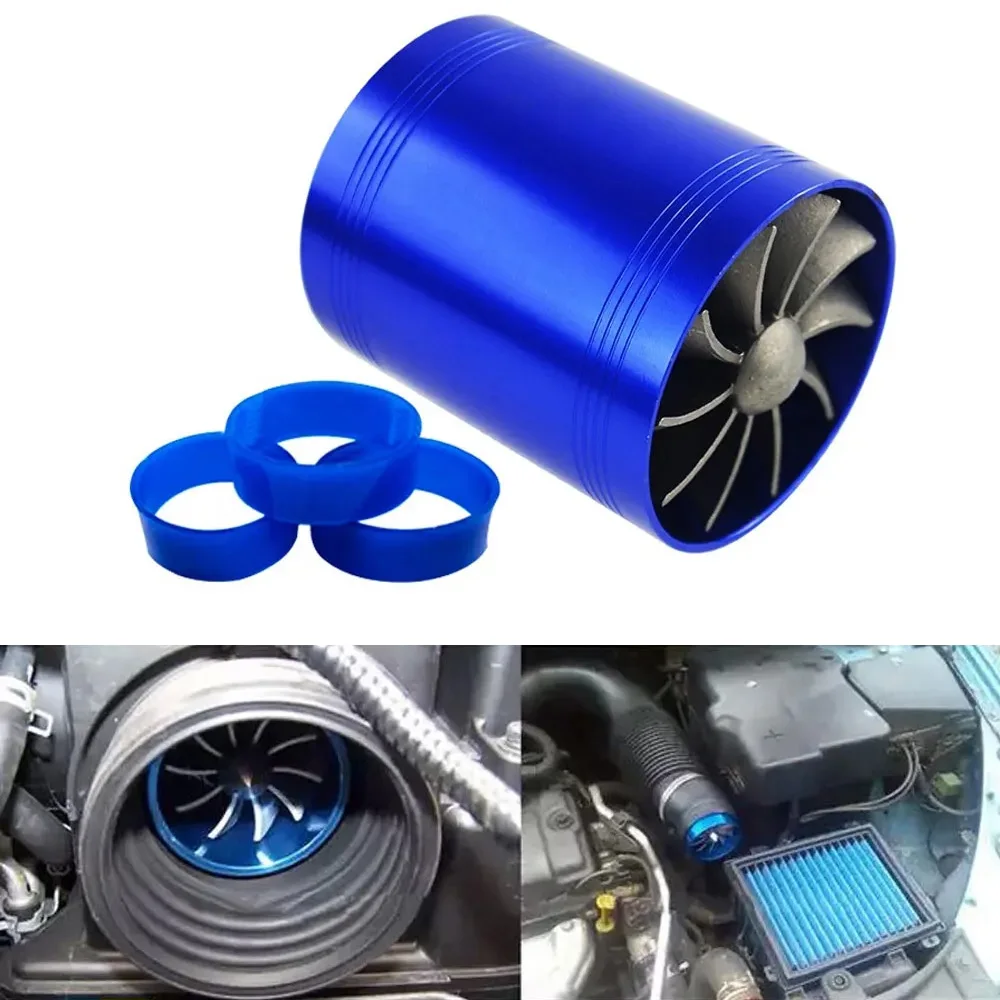 Car Air Intake Turbine Oil Preservation Air Intake Fuel Saver Dual Fan Supercharger Power Air Intake Turbonator Gas Fuel Saver