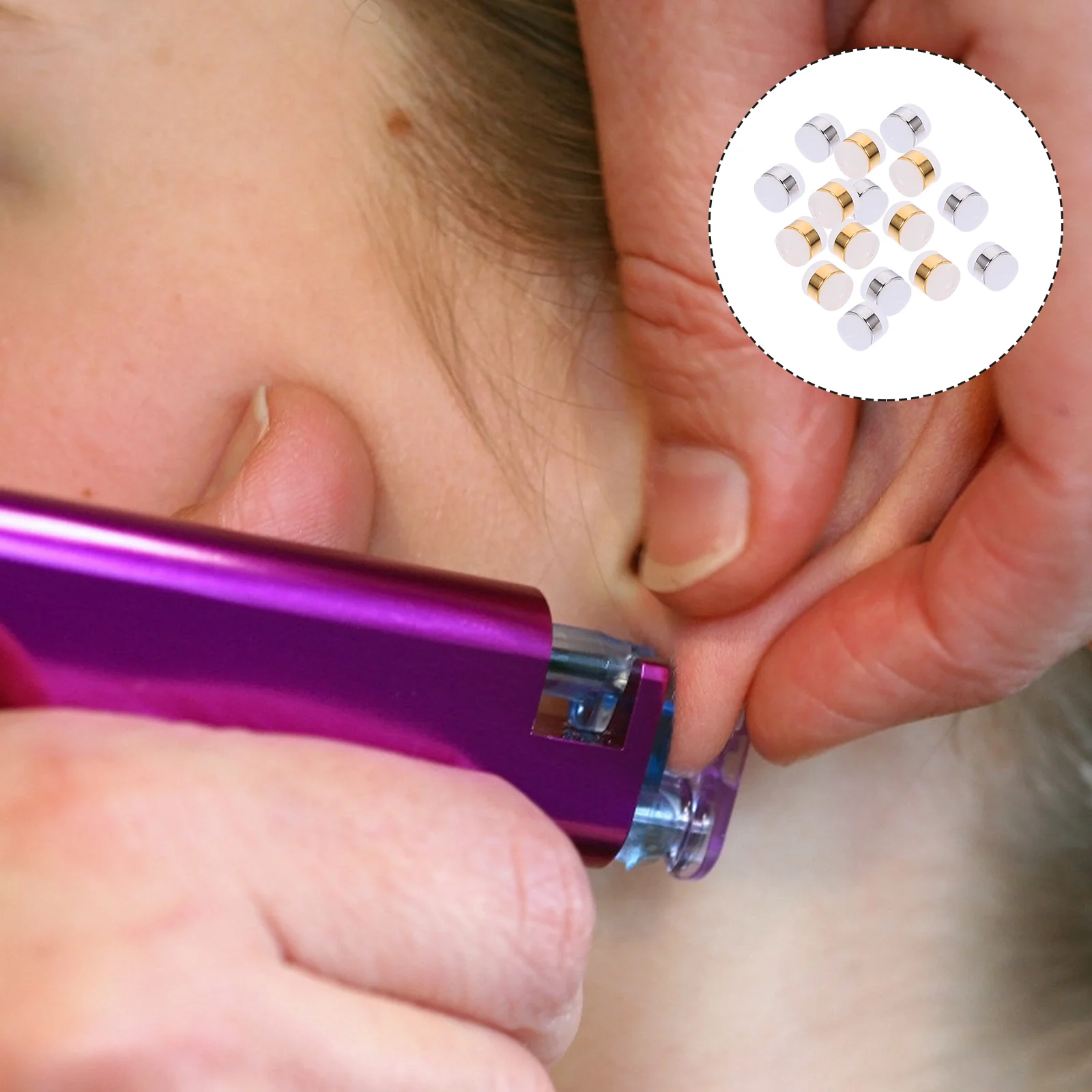 

20 Pcs Ear Plugs Earrings Transparent Silicone DIY Accessories Round Brass Jelly Girl Fashion Party Dance Photography Decor