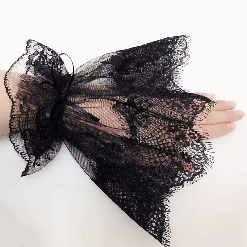 Black lace mesh False horn sleeves photo studio nails eyelashes hand sleeves Nail Polish Take a Photograph Decorations