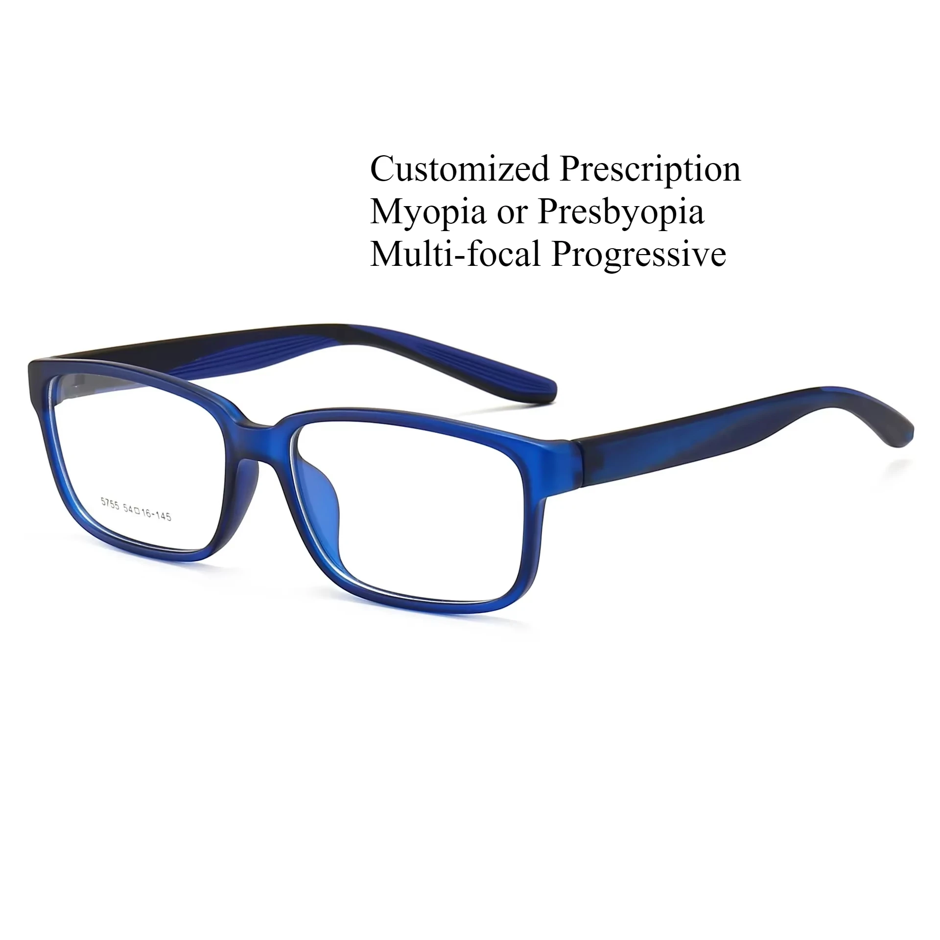 Customized Prescription Men Women TR90 Frame Photochromic Myopia Reading Glasses Multi-focal Progressive Lens