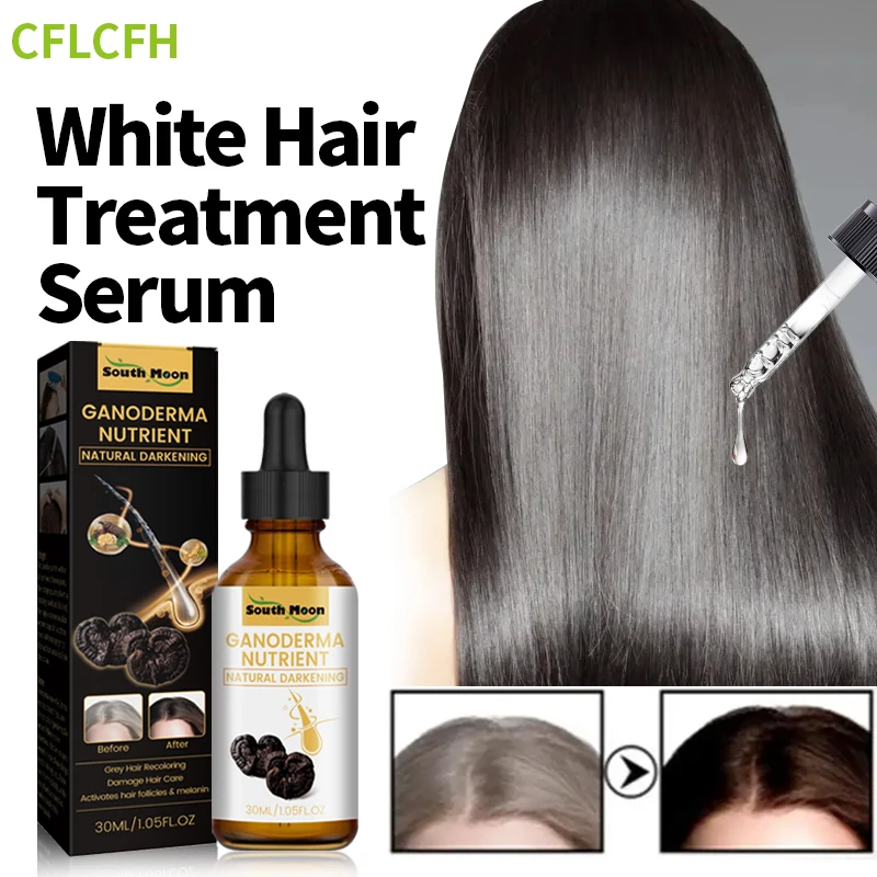 

Hair Darkening Serum Liquid Gray White Hairs Blacken Treatment Reduce White Hair Nourish Damage Scalp Anti Loss Hair Herbal Care