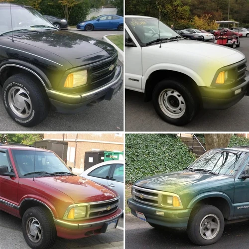 Imagen 2 del producto Luces LED de posición lateral del parachoques delantero del coche, lámparas ámbar de señal de giro para Chevrolet S10 Blazer Chevy S10 Pickup Truck1994-1997