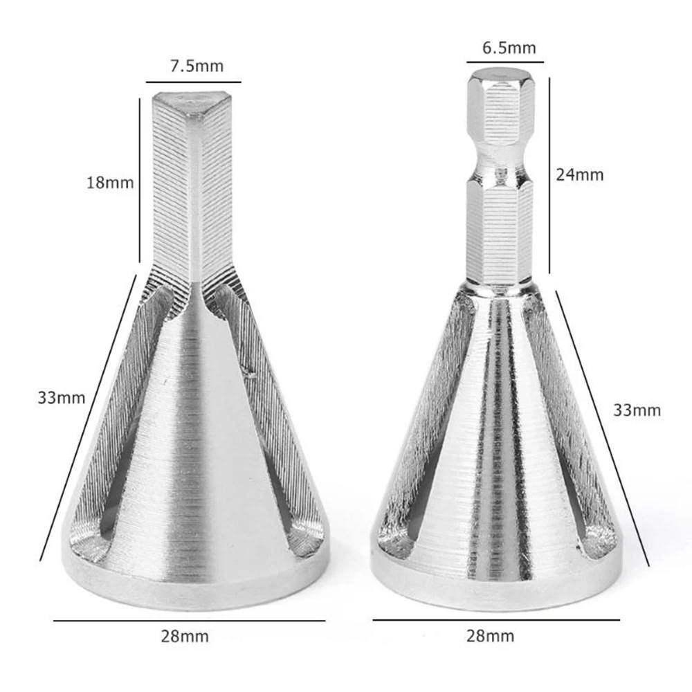 1Pc Stainless Steel Deburring Hexagon/Triangle Shank External Chamfer Tool High Strength Hardness Drill Bit Remove Burr