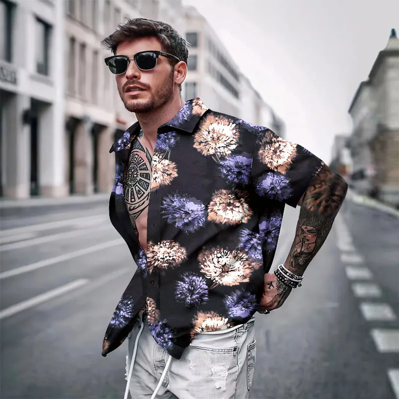 Camisa hawaiana informal de playa para hombre, Tops cortos con estampado 3D de gran tamaño, ropa de calle, ropa de playa para vacaciones