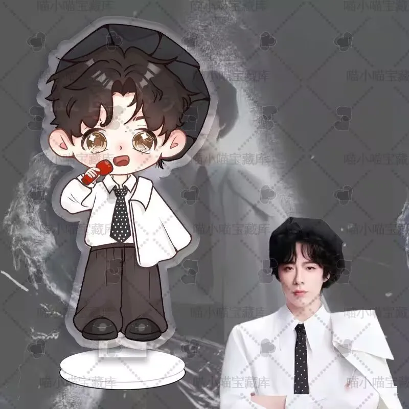 Q-সংস্করণ ليو يونينغ زخرفة سطح المكتب الاكريليك الكرتون لطيف، سلسلة المفاتيح، علامة واقفة، هدية دعم الحفل