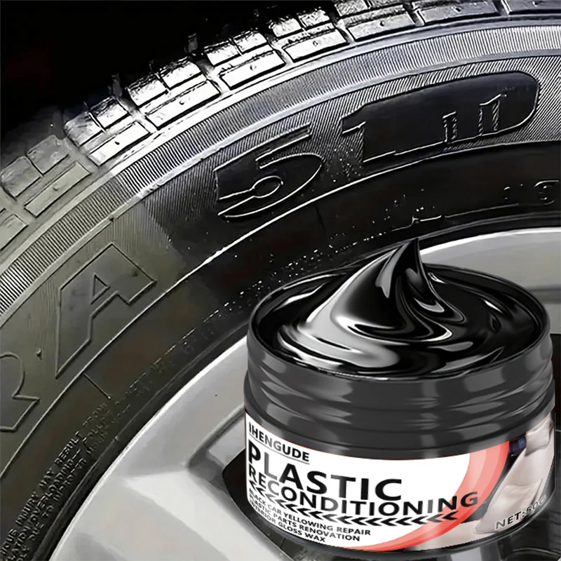 Cera para Pneus Pretos: Anti-Envelhecimento, Anti-Rachaduras, Pasta Multifuncional para Reparo e Cuidado de Plásticos, Restaura o Brilho Preto dos Pneus, Pasta de Cuidado Diário para Pneus de Carros e Motocicletas