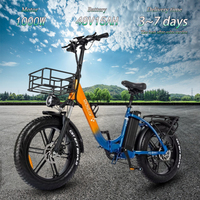 Ridstar MN20 Electric Bicycle 1000W Motor 48V15AH Lithium Battery Foldable Ebike 20-inch Fat Tire Urban Commuter Electric bike