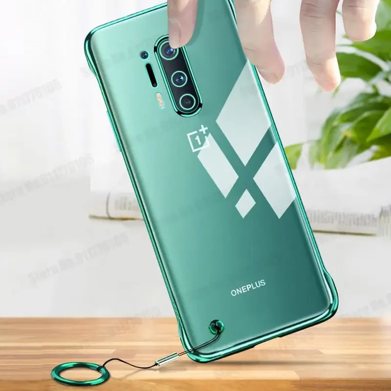 6D Plating Framless Transparent Case for Oneplus 9R 8 10 Pro 12 11 Ultra Thin Shockproof Cover For One plus LE2101 LE2121 IN2023