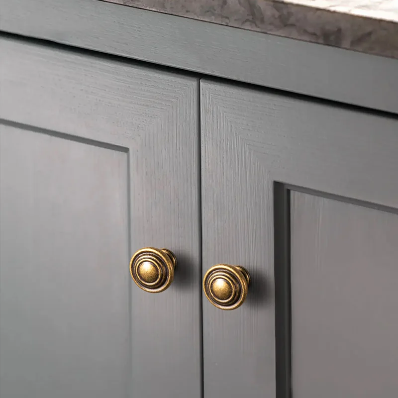 Goo-Ki Kuningan Antik Paduan Seng Pegangan Kabinet Pegangan dan Kenop Furnitur Pintu Dapur Laci Kabinet Di Tarikan Kabinet