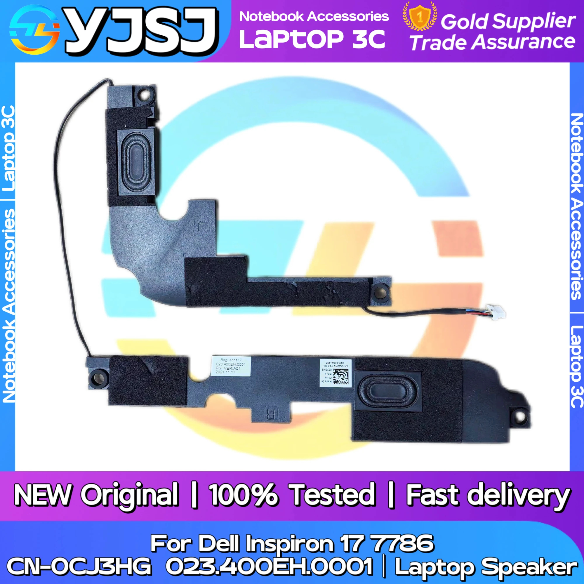 

New Original Laptop Notebook Audio Speaker For Dell Inspiron 17 7786 built-in speaker horn audio CN-0CJ3HG 023.400EH.0001
