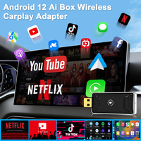 Android 12 Ai Box Wired to Wireless Carplay Android Auto Adapter WiFi For Youtube Nexflit Cars Smart Ai Box Bulit in Play Stroe