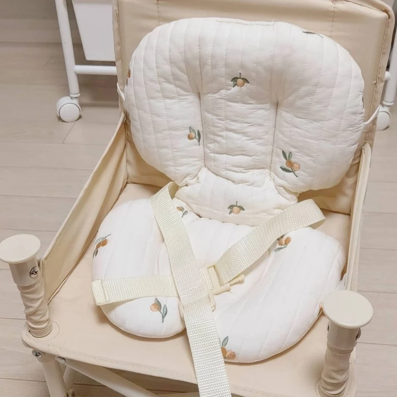 Coussin chaise salle à manger en coton pour bébé, coussin poussette doux respirant pour chaises hautes