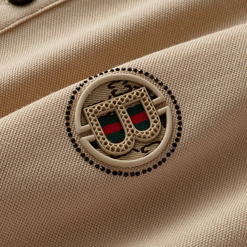 Hochwertiges Marken-Poloshirt mit kurzen Ärmeln, modisches Buchstabenprägungsdesign, Revers-T-Shirt, Sommer-Baumwoll-T-Shirt, atmungsaktiv, lässige Herrenbekleidung – Detail 36