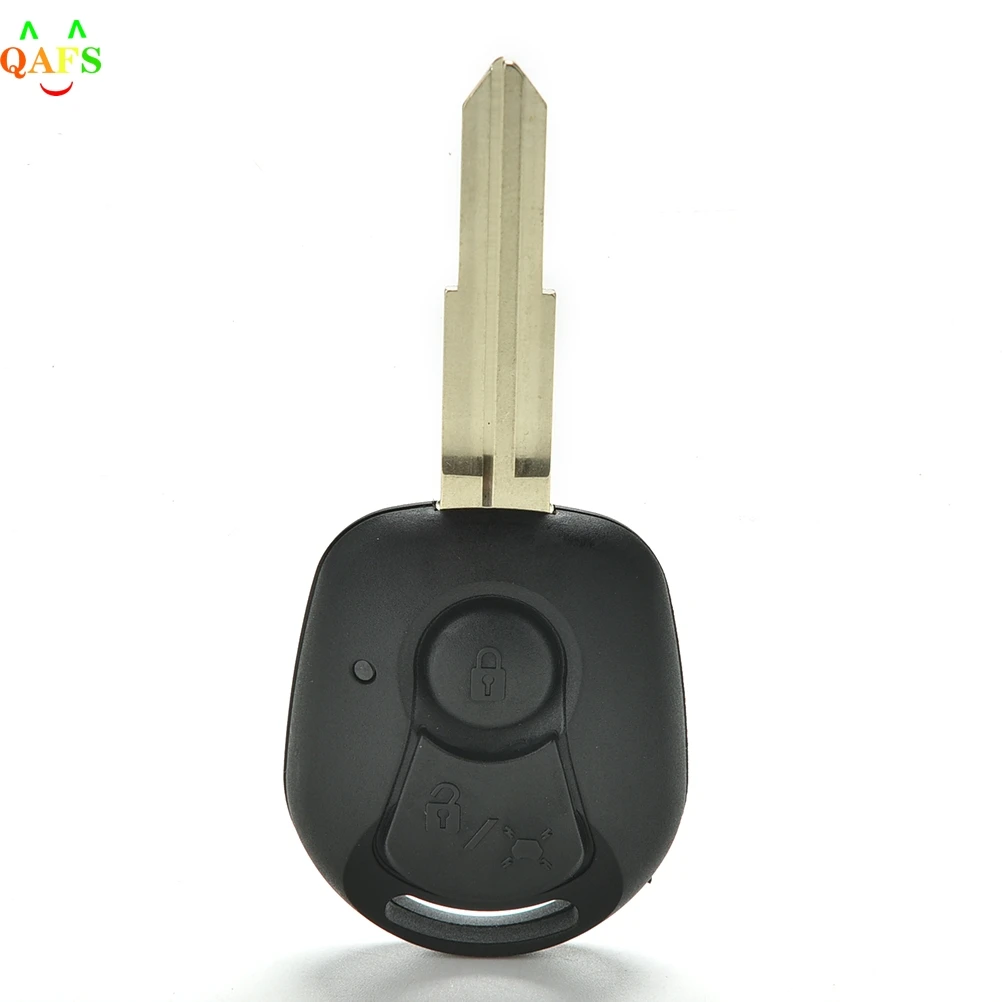 Remote Key Shell With Logo For Ssangyong Actyon Kyron Rexton Uncut Blade Key Fob Cover Case Replacement 2 Buttons