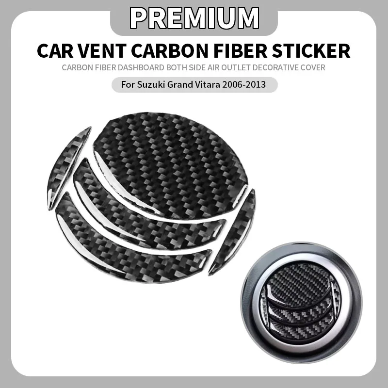 

For Suzuki Grand Vitara 2006-2013 Carbon Fiber Dashboard Both Side Air Outlet Decorative Cover Car Interior Accessories Sticker