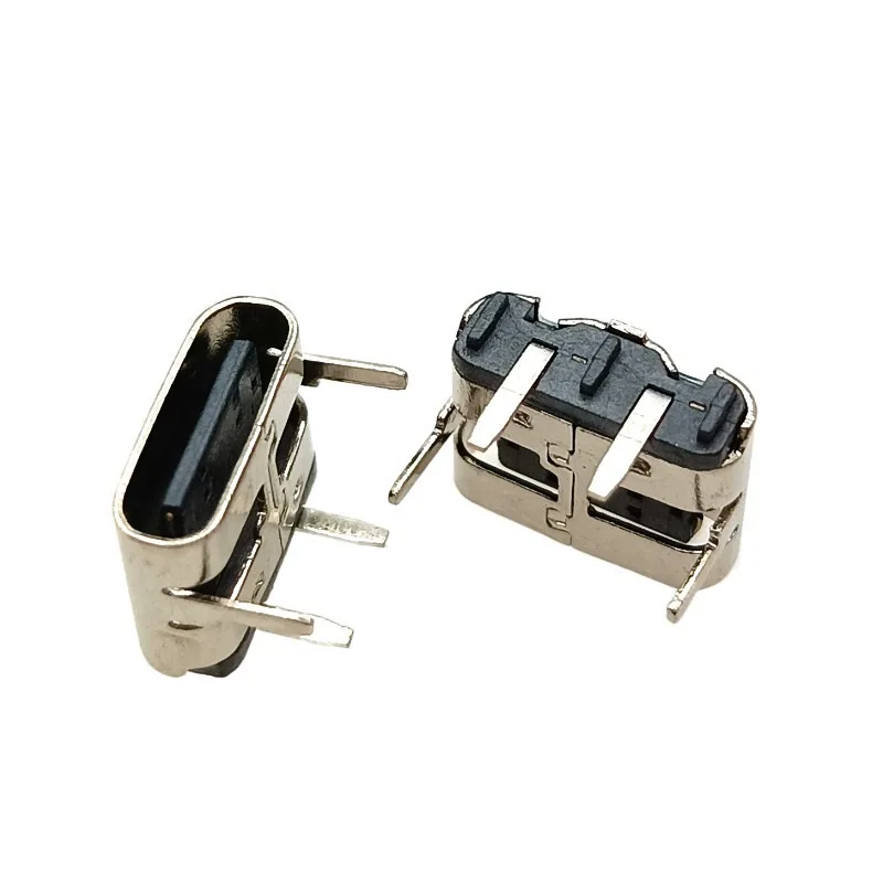 Type C 2Pin Bend 90 ° Plug-in Board Quick Charging USB 3.1 Type -C Female Connector Horizontal Straight Insertion
