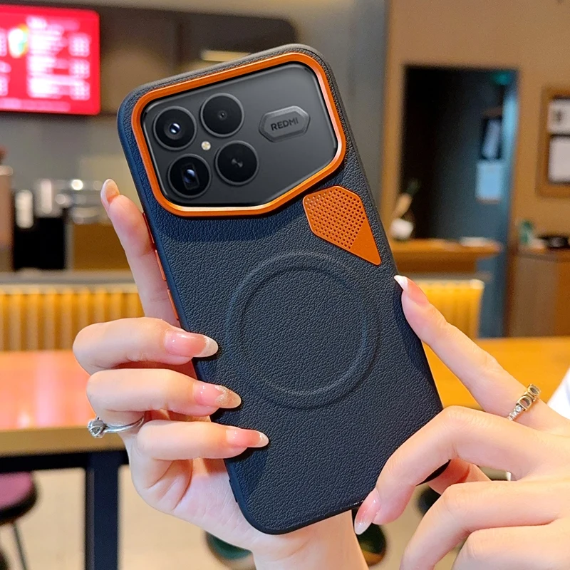 Xiaomi Poco F8 Pro/F8 Ultra/F7 Pro Ultra用ケース、磁気ワイヤレス充電対応、放熱性、高級PUレザー、頑丈なスマホカバー