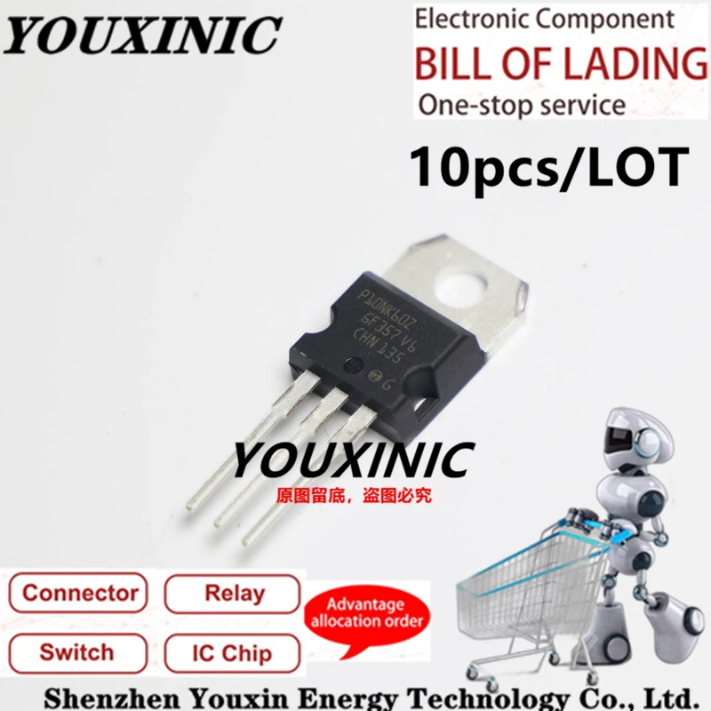 YOUXINIC  2021+  100% New Imported Original  P10NK60Z  STP10NK60Z  TO-220 N-Channel MOS FET 600V 10A