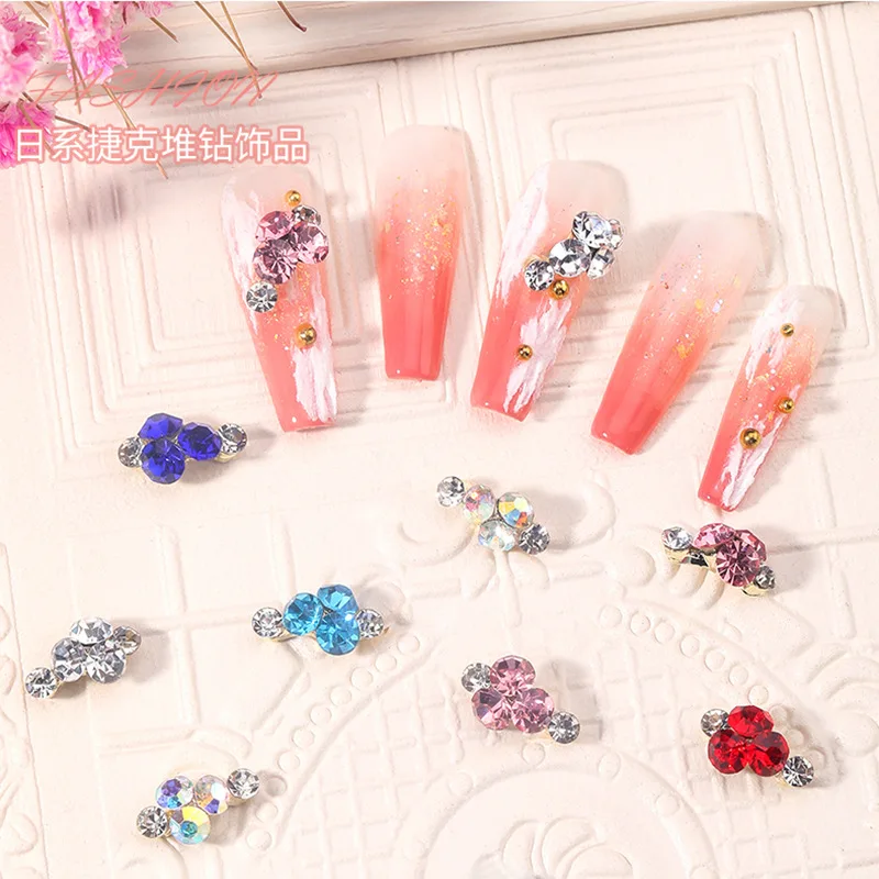 10 Stuks Glanzende Kleurrijke Diamond Rhinestone Glas Edelsteen Luxe Nail Bedels Voor Nail Art Decoratie Accessoires Nail Onderdelen